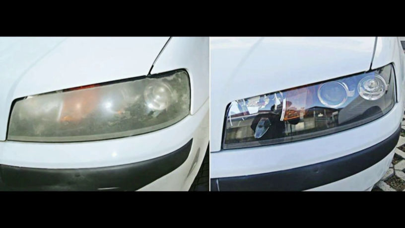 Vergilbte Auto Scheinwerfer Aufbereitung reparieren München